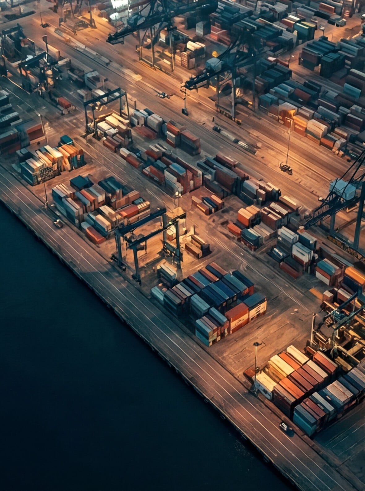 Containerhafen bei Nacht