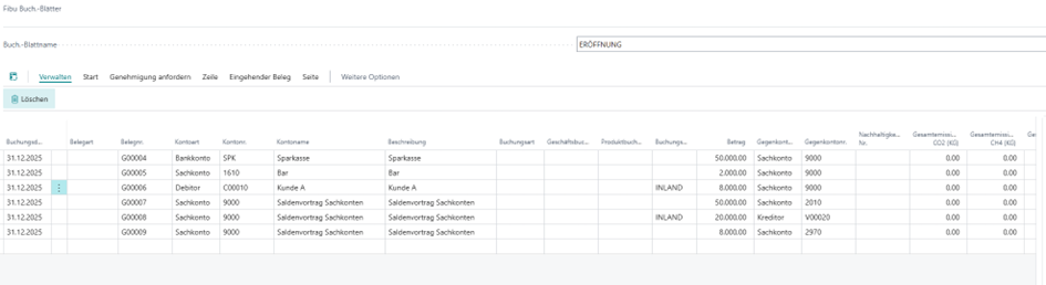 Fibu Buch.-Blatt mit allen Buchungen