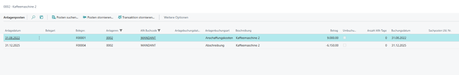 Anlageposten Kaffeemaschine 2