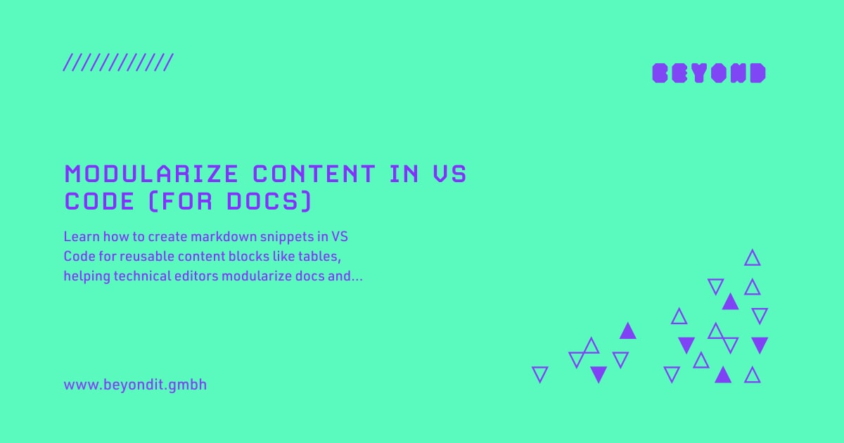 Modularize Content in VS Code (for DOCS) | Blog