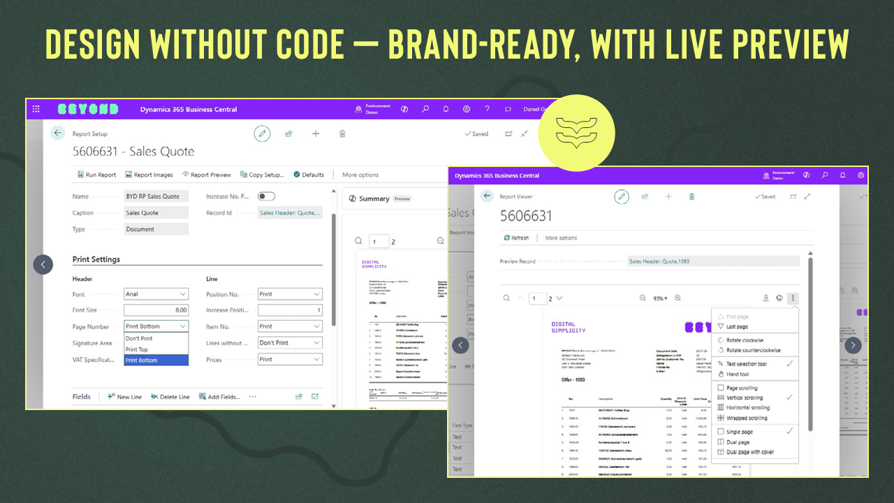 Druckerkonfiguration mit Fach- und Duplex-Einstellungen